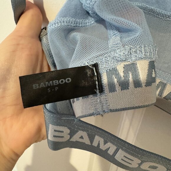 Light Blue Bamboo Banded‎ Mesh Lounge Bra - Size Small - Picture 4 of 4